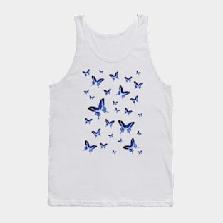 Blue Galaxy Butterfly Pattern Tank Top